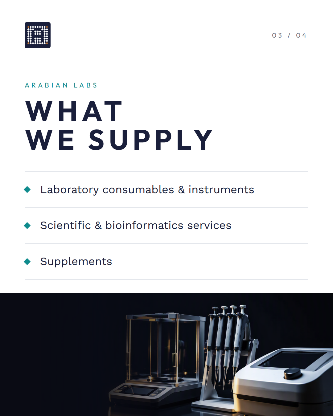 Arabian Labs — what we supply