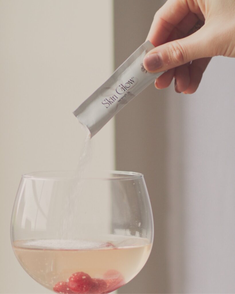 Audacity Skin Glow+ collagen stick dissolving in water